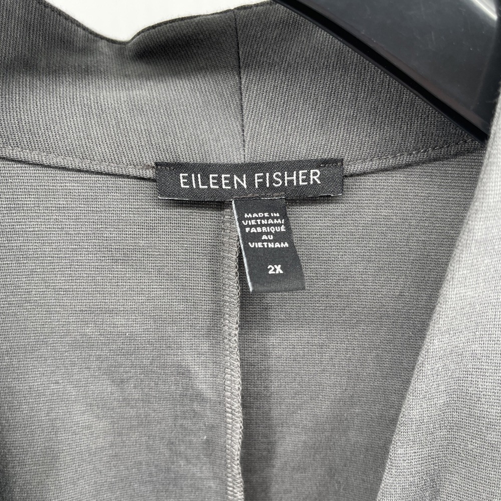 Eileen Fisher sz PM gray lightweight open‎ jacket blazer minimalist lagenlook - Picture 4 of 9
